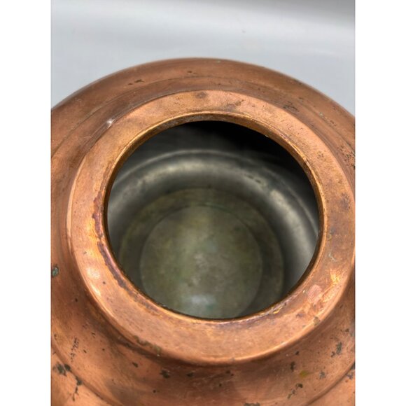 Vtg 70s Copper Brass‎ Teapot Tea Kettle Black Handle Decor - Picture 6 of 8